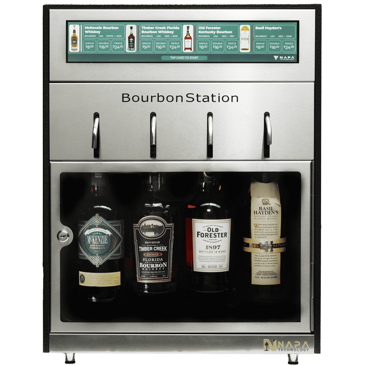 Napa Technology BourbonStation Liquor Dispenser MX4-Q3BS Front View