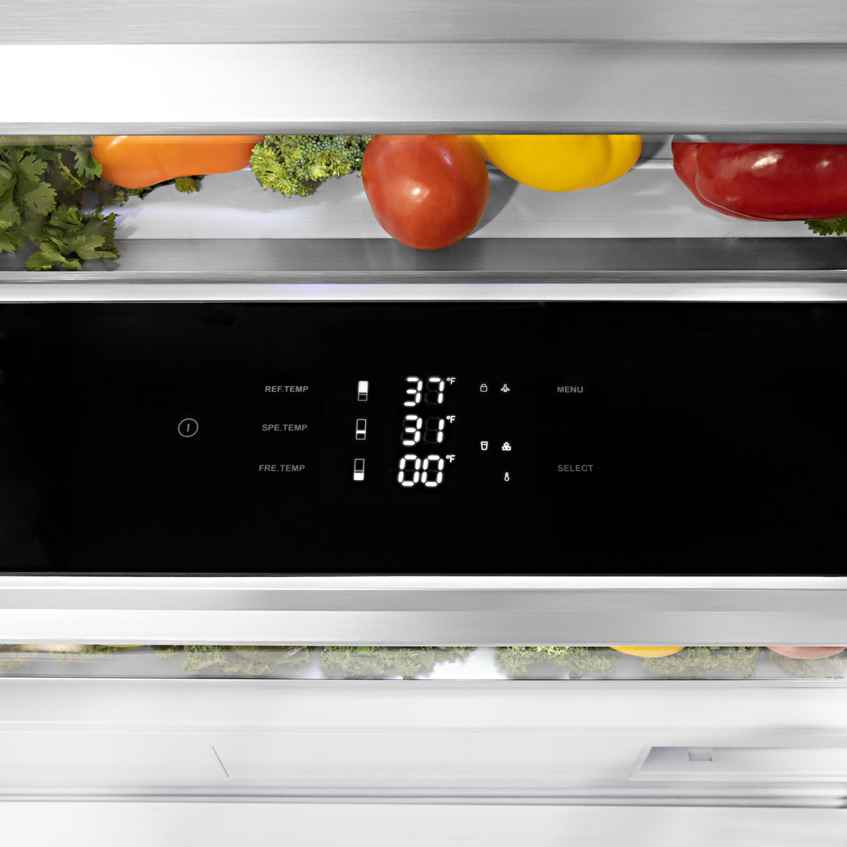 ZLINE 60" Autograph Edition 32.2 cu ft Built-in 4-Door French Door Refrigerator with Internal Water and Ice Dispenser in Stainless Steel with Matte Black Accents (RBIVZ-304-60-MB)