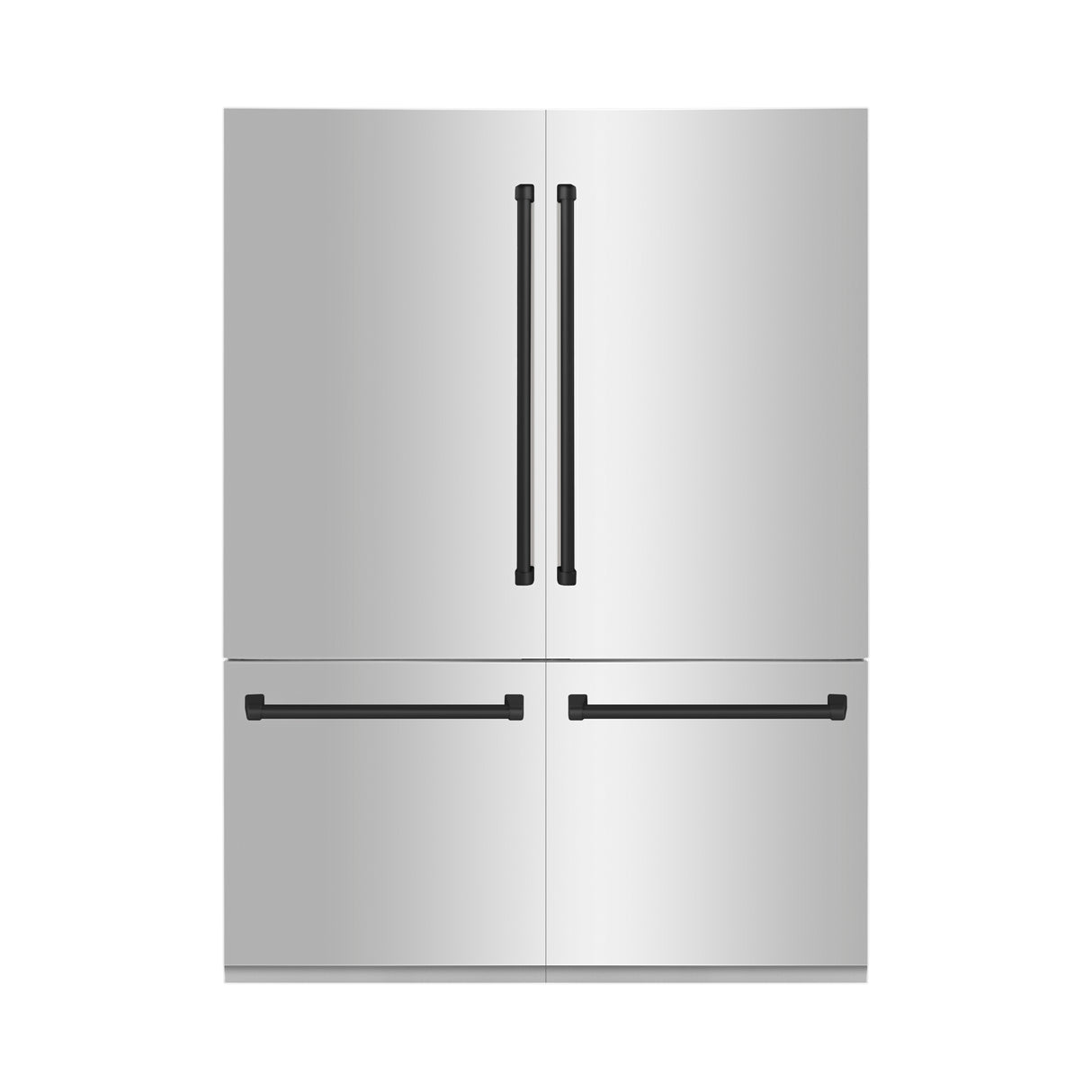 ZLINE 60" Autograph Edition 32.2 cu ft Built-in 4-Door French Door Refrigerator with Internal Water and Ice Dispenser in Stainless Steel with Matte Black Accents (RBIVZ-304-60-MB)