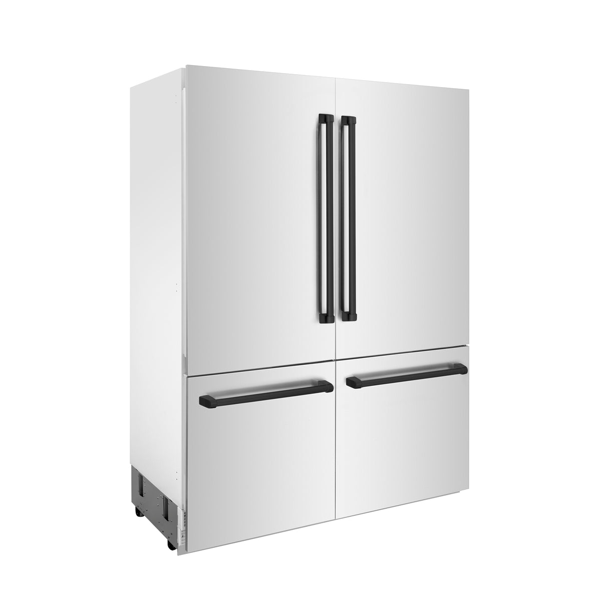 ZLINE 60" Autograph Edition 32.2 cu ft Built-in 4-Door French Door Refrigerator with Internal Water and Ice Dispenser in Stainless Steel with Matte Black Accents (RBIVZ-304-60-MB)