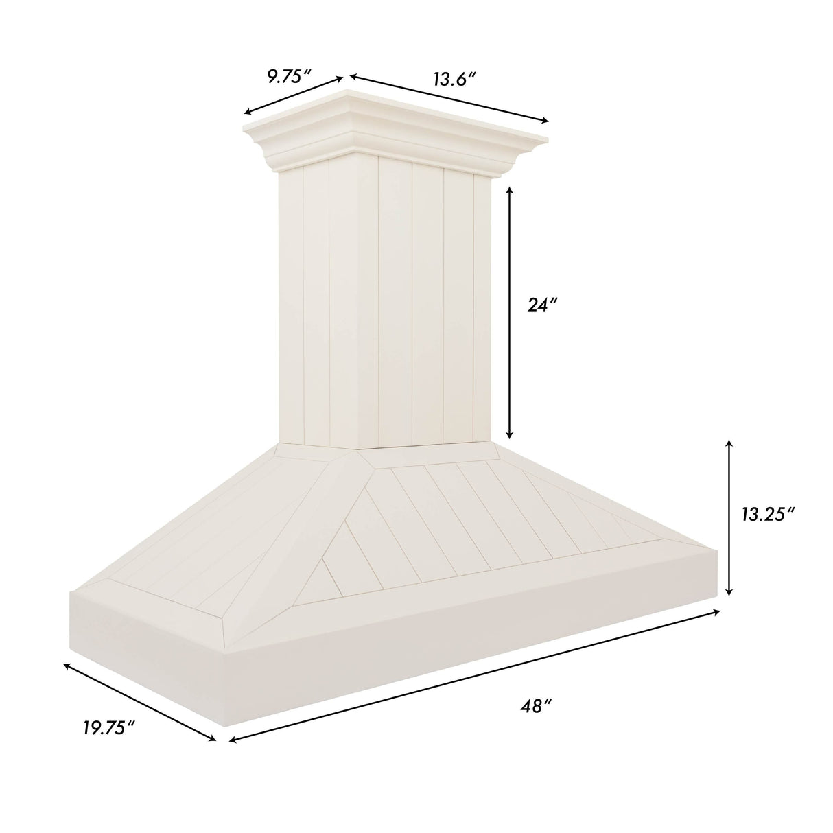 ZLINE 30" Ducted Vent Wooden Convertible Vent Wall Mount Range Hood in Cottage White (KPTT-30)
