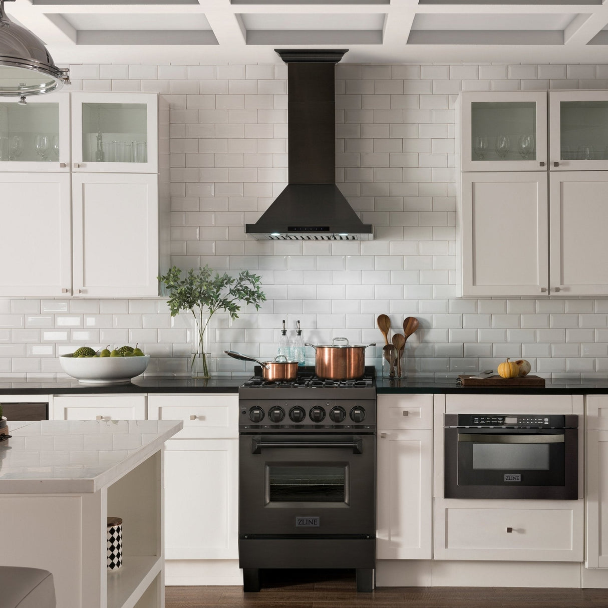 ZLINE 30" CrownSound Ducted Vent Wall Mount Range Hood in Black Stainless Steel with Built-in Bluetooth Speakers (BSKBNCRN-BT-30)