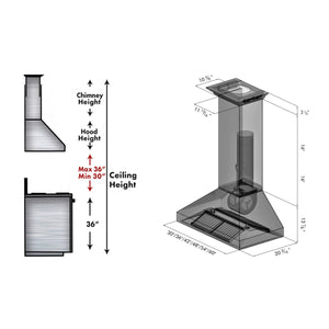 ZLINE 60" Professional Convertible Vent Wall Mount Range Hood in Stainless Steel with Crown Molding (597CRN-60)