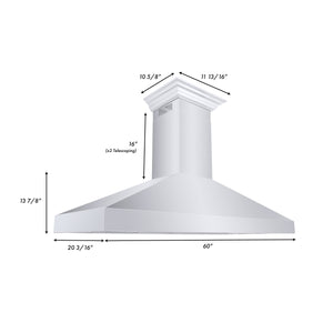 ZLINE 30" Professional Convertible Vent Wall Mount Range Hood in Stainless Steel with Crown Molding (587CRN-30)