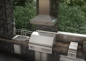 ZLINE 36" Outdoor Ducted Wall Mount Range Hood in Outdoor Approved Stainless Steel (667-304-36)