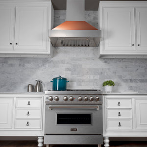 ZLINE 30" Ducted Fingerprint Resistant Stainless Steel Range Hood with Copper Shell (8654C-30)