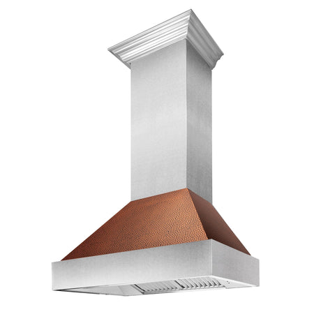 ZLINE 30" Ducted Fingerprint Resistant Stainless Steel Range Hood with Hand-Hammered Copper Shell (8654HH-30)