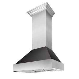 ZLINE 30" Ducted Fingerprint Resistant Stainless Steel Range Hood with Oil Rubbed Bronze Shell (8654ORB-30)