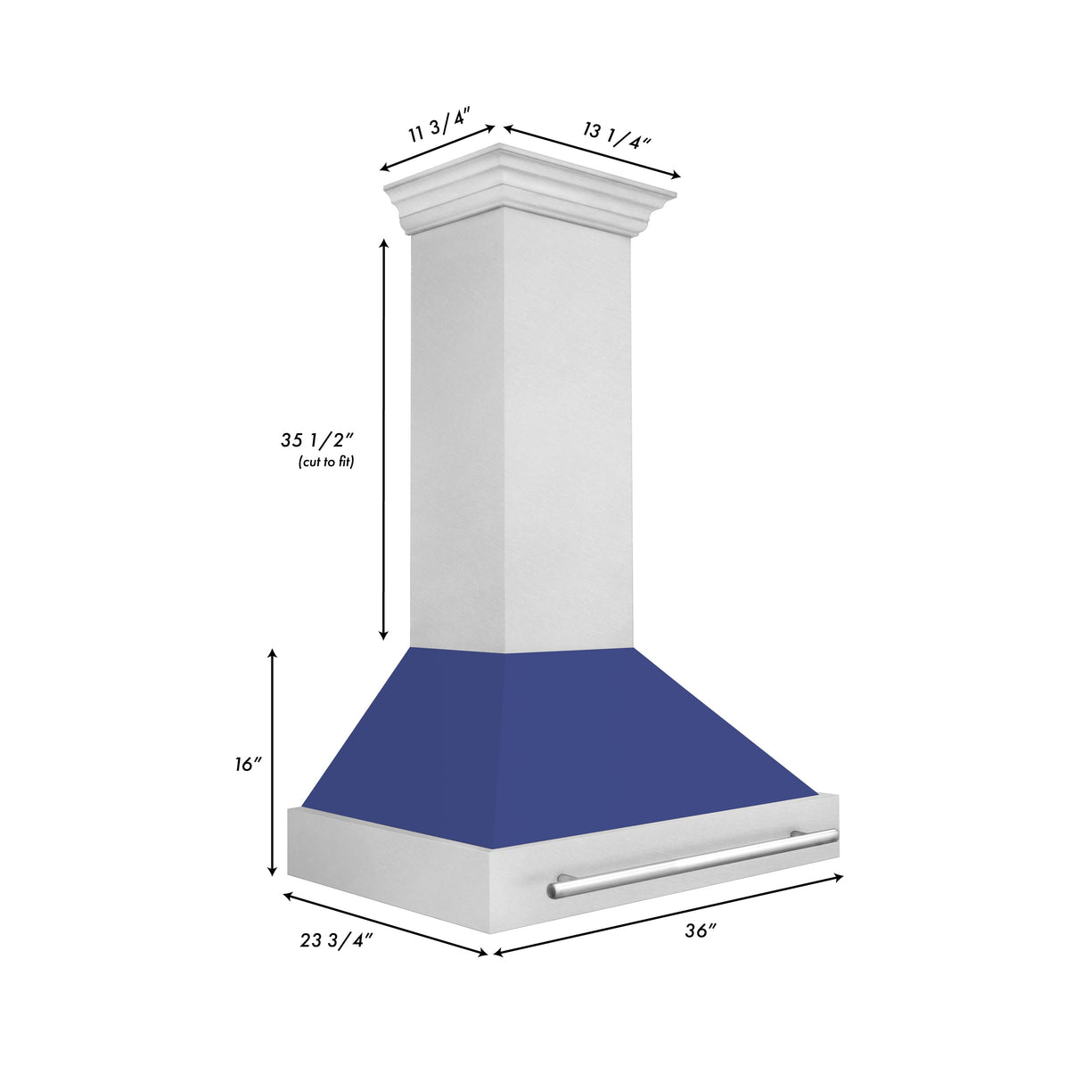 ZLINE 36" Fingerprint Resistant Stainless Steel Range Hood with White Matte Shell (8654SNX-WM-36)