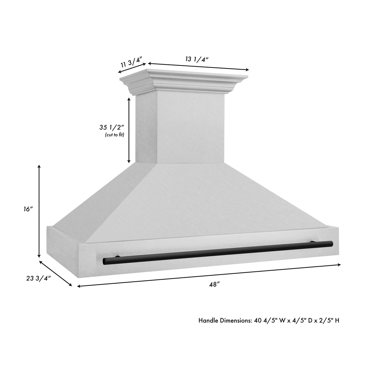 ZLINE 48" Autograph Edition Fingerprint Resistant Stainless Steel Range Hood with Gold Handle (8654SNZ-48-G)