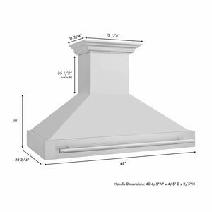 ZLINE 48" Stainless Steel Range Hood with Stainless Steel Handle (8654STX-48)