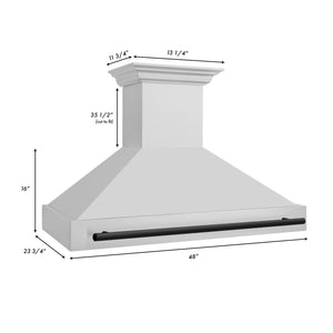 ZLINE 48" Autograph Edition Stainless Steel Range Hood with Stainless Steel Shell and Matte Black Handle (8654STZ-48-MB)