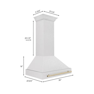 ZLINE 36" Autograph Edition Fingerprint Resistant Stainless Steel Range Hood with Gold Handle (8654SNZ-36-G)