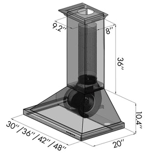 ZLINE 30" Designer Series Hand-Hammered Convertible Vent Wall Mount Range Hood (8KBH-30)