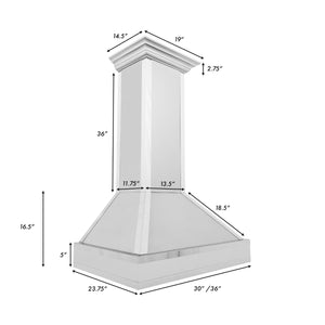 ZLINE 36" Designer Series Ducted Wall Mount Range Hood in Fingerprint Resistant Stainless Steel with Mirror Accents (655MR-36)