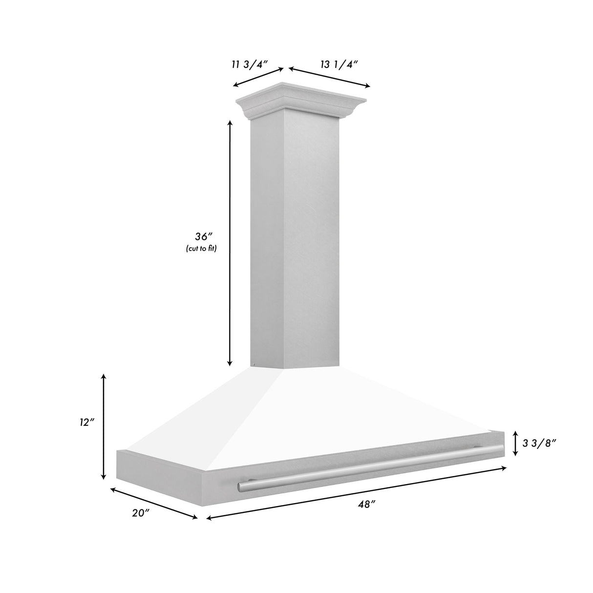 ZLINE 48" Fingerprint Resistant Stainless Steel Range Hood with Stainless Steel Handle (KB4SNX-48)