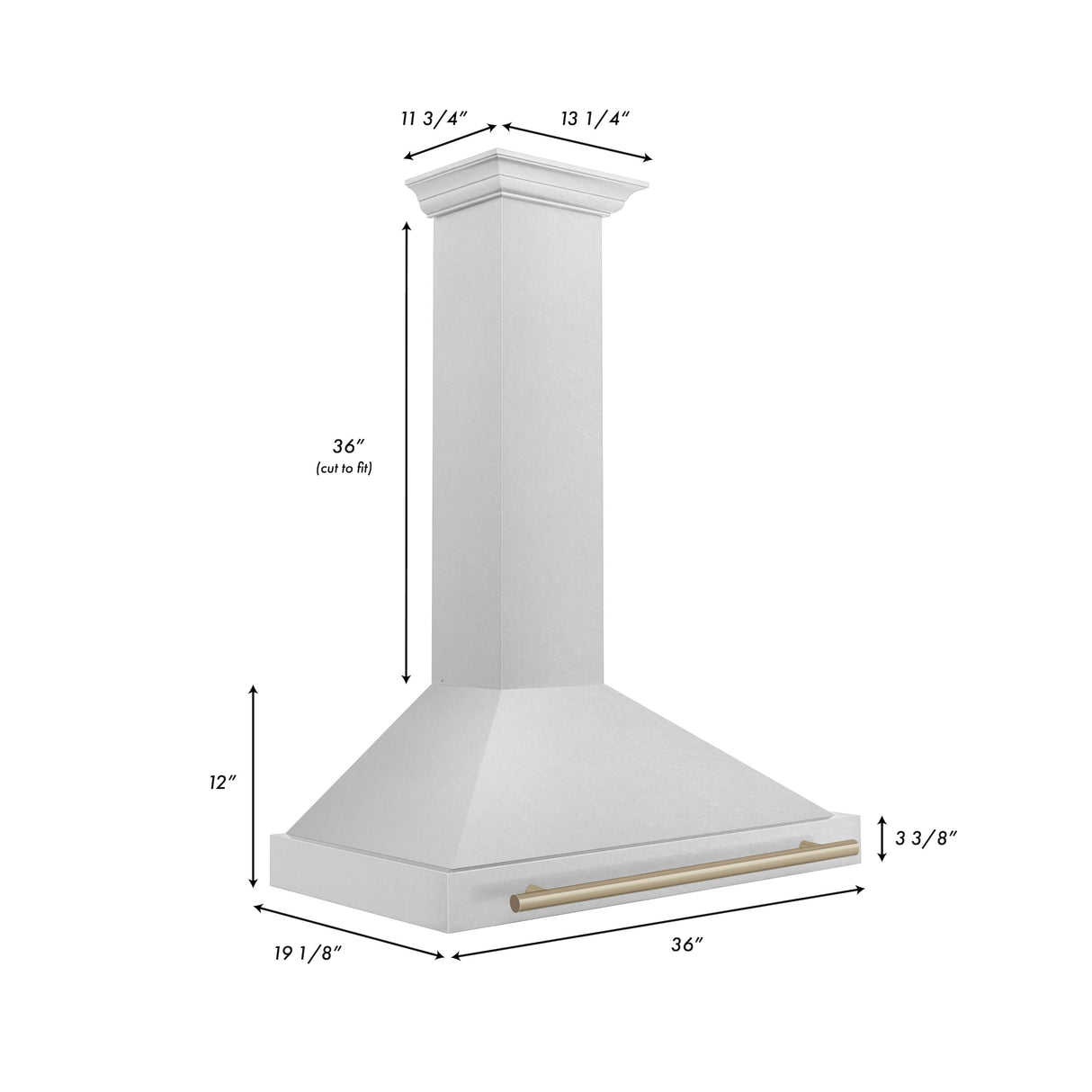 ZLINE 36" Autograph Edition Fingerprint Resistant Stainless Steel Range Hood with Matte Black Handle (KB4SNZ-36-MB)