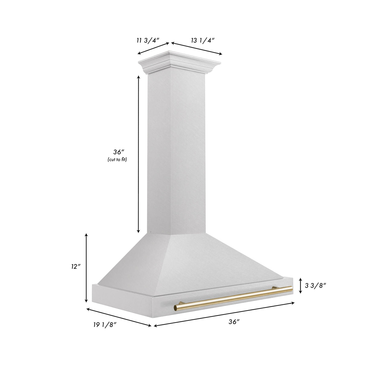 ZLINE 36" Autograph Edition Fingerprint Resistant Stainless Steel Range Hood with Gold Handle (KB4SNZ-36-G)