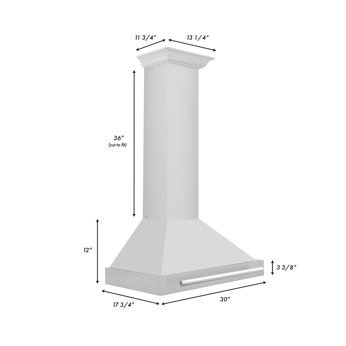 ZLINE 30" Stainless Steel Range Hood with Stainless Steel Handle (KB4STX-30)