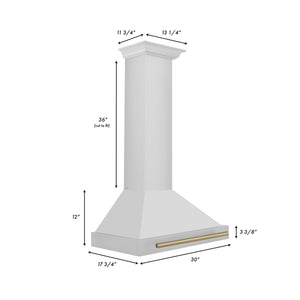 ZLINE 30" Autograph Edition Stainless Steel Range Hood with Stainless Steel Shell and Champagne Bronze Accents (KB4STZ-30-CB)