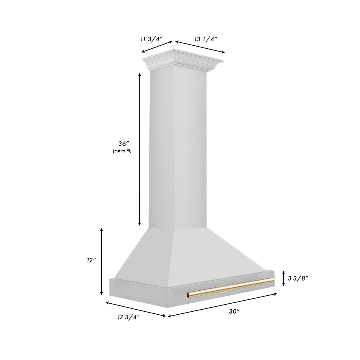 ZLINE 30" Autograph Edition Stainless Steel Range Hood with Stainless Steel Shell and Champagne Bronze Accents (KB4STZ-30-CB)