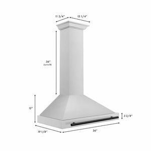 ZLINE 36" Autograph Edition Stainless Steel Range Hood with Stainless Steel Shell and Champagne Bronze Accents (KB4STZ-36-CB)