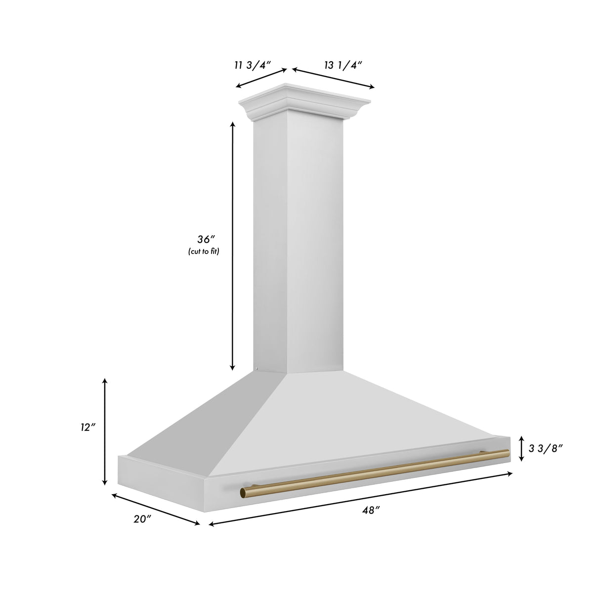 ZLINE 48" Autograph Edition Stainless Steel Range Hood with Stainless Steel Shell and Champagne Bronze Accents (KB4STZ-48-CB)