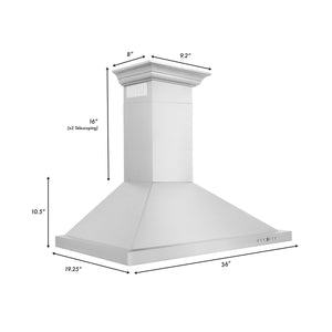 ZLINE 24" Convertible Vent Wall Mount Range Hood in Stainless Steel with Crown Molding (KBCRN-24)