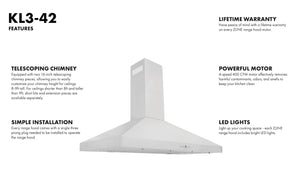 ZLINE 36" Convertible Vent Convertible Vent Wall Mount Range Hood in Stainless Steel (KL3-36)