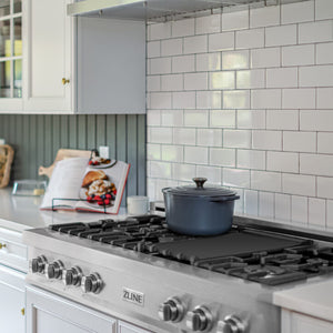 ZLINE 48" Porcelain Gas Stovetop in Fingerprint Resistant Stainless Steel with 7 Gas Burners and Griddle (RTS-48)