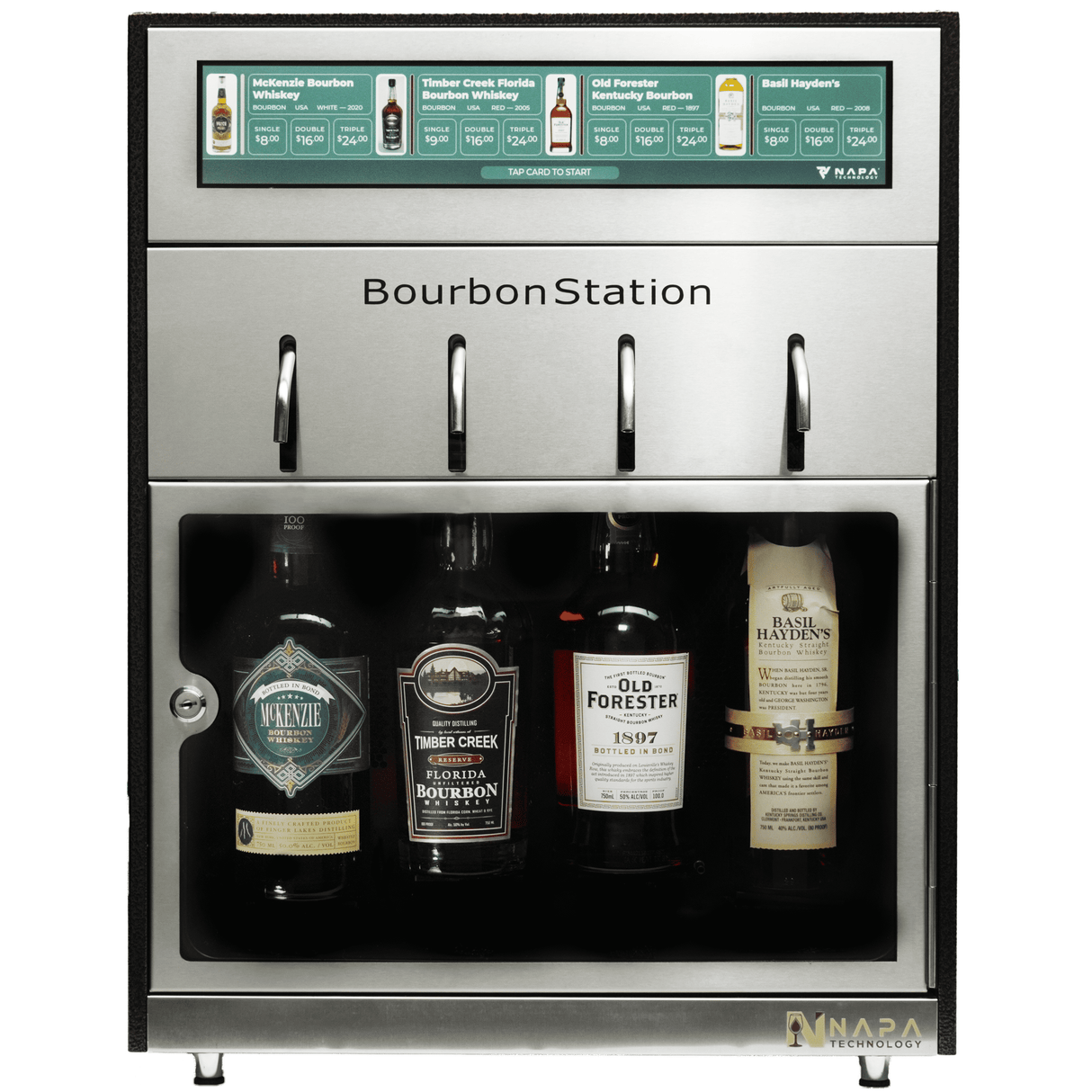 Napa Technology BourbonStation Liquor Dispenser MX4-Q3BS Front View