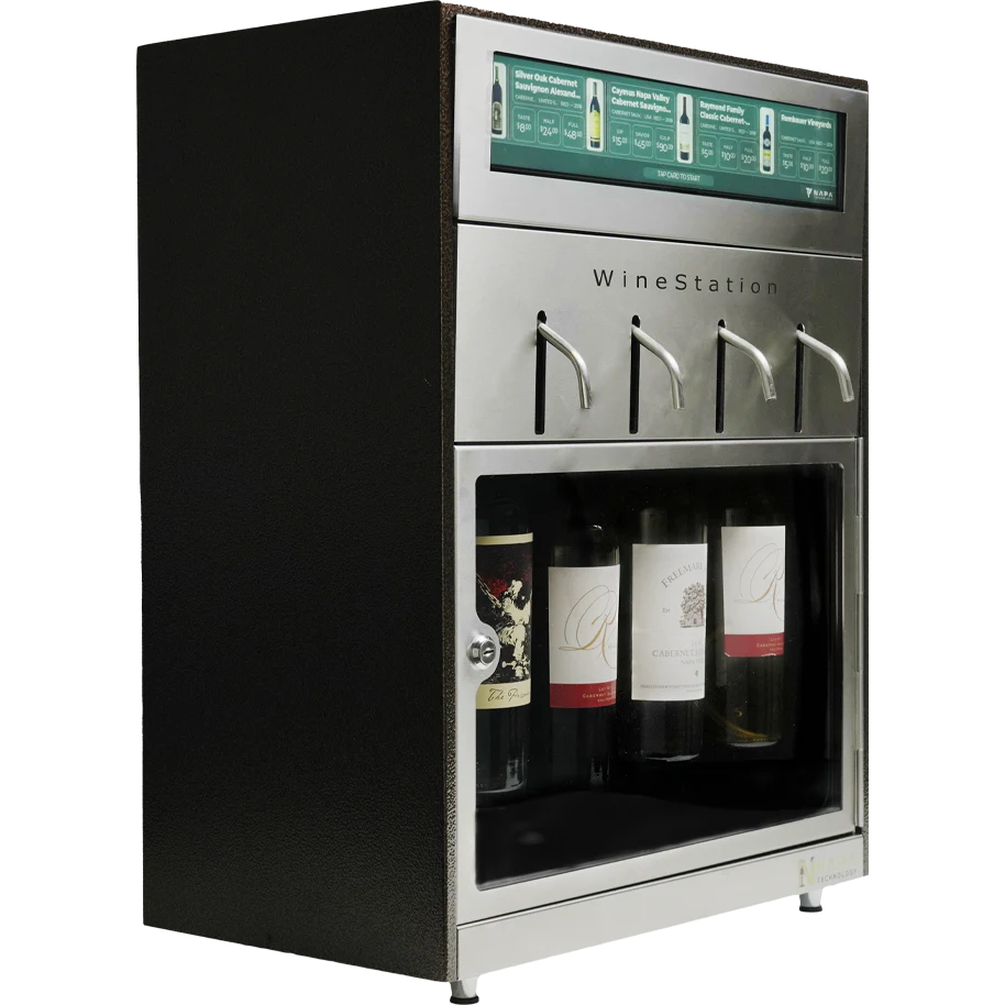 Napa Technology Sommelier Edition WineStation Pristine Plus Dual Zone Wine Dispenser MX4-Q3HD Front Left Angle