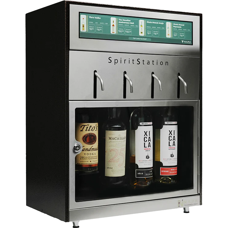 Napa Technology SpiritStation Liquor Dispenser MX4-Q3SS Front Left Angle