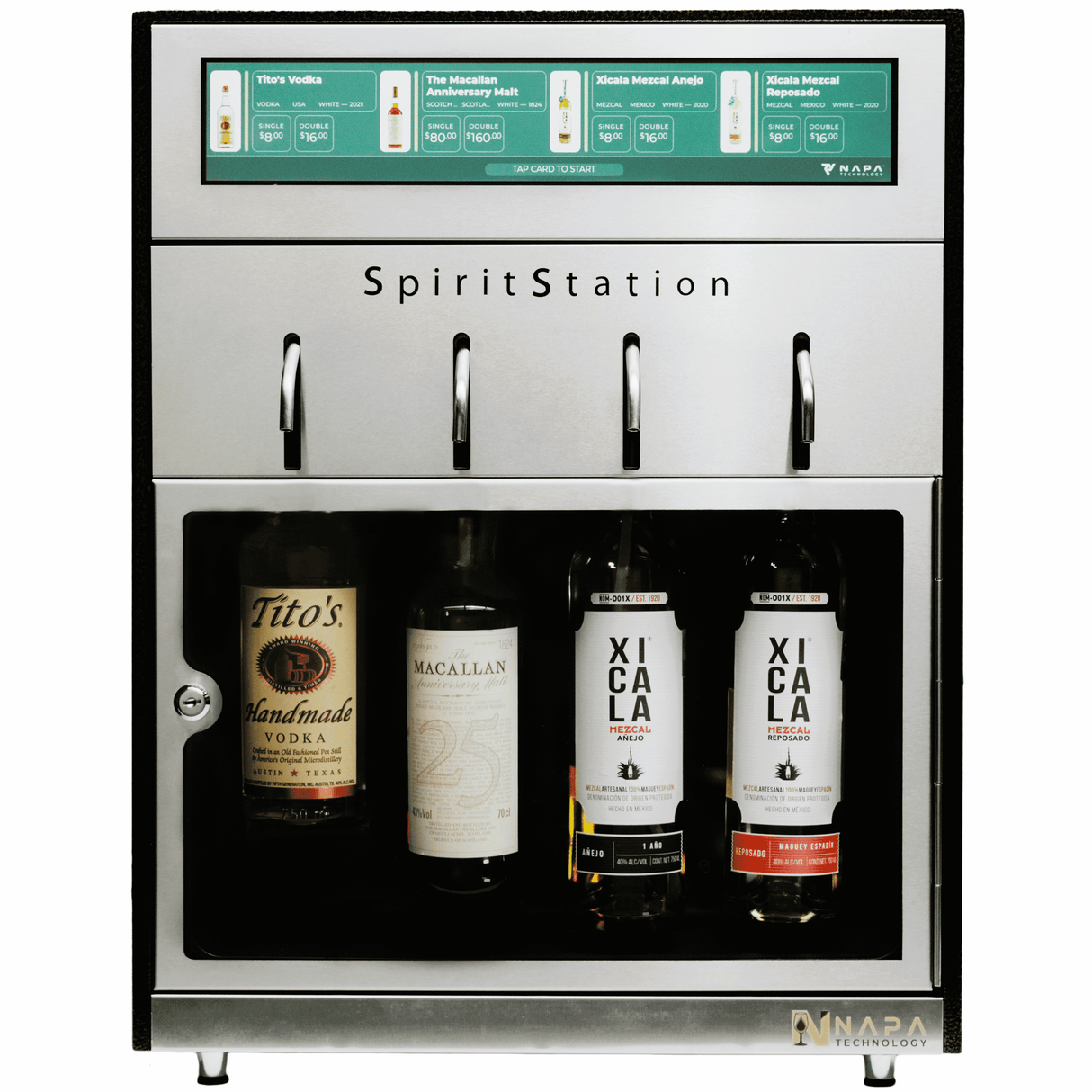 Napa Technology SpiritStation Liquor Dispenser MX4-Q3SS Front View