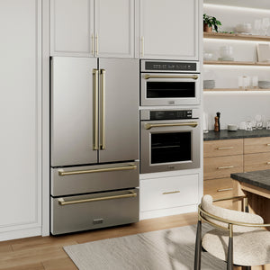 ZLINE 30" Autograph Edition Single Wall Oven with Self Clean and True Convection in Stainless Steel and Gold (AWSZ-30-G)