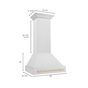 ZLINE 30" Autograph Edition Fingerprint Resistant Stainless Steel Range Hood with Gold Handle (8654SNZ-30-G)