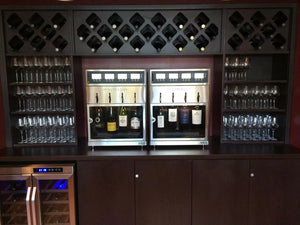 Napa Technology WineStation Pristine Plus Dual Zone Wine Dispenser MX4-H3D Lifestyle Wood Wine Bar