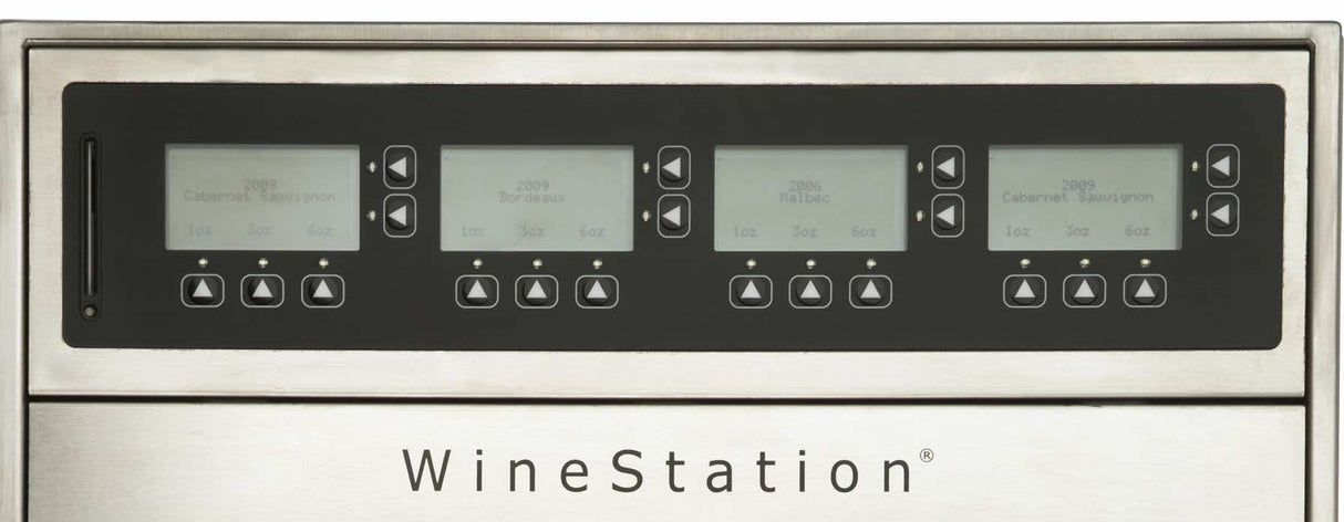 Napa Technology WineStation Pristine Plus Dual Zone Wine Dispenser MX4-H3D Screen Closeup Buttons Front Angle