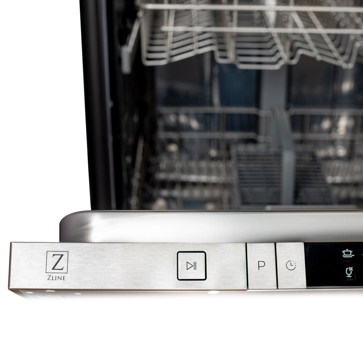 ZLINE 24" Black Matte Top Control Built-In Dishwasher with Stainless Steel Tub and Traditional Style Handle, 52dBa (DW-BLM-24)