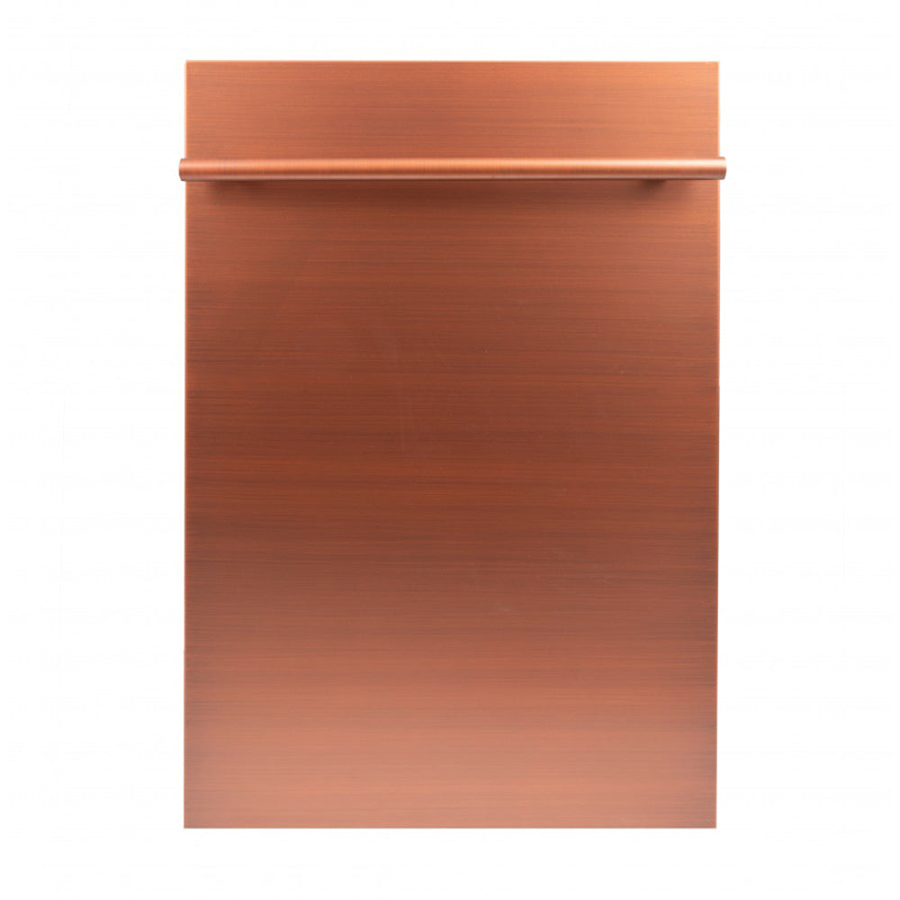 ZLINE 18" Compact Copper Top Control Built-In Dishwasher with Stainless Steel Tub and Modern Style Handle, 52dBa (DW-C-18)