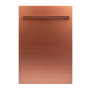 ZLINE 18" Compact Copper Top Control Built-In Dishwasher with Stainless Steel Tub and Traditional Style Handle, 52dBa (DW-C-H-18)