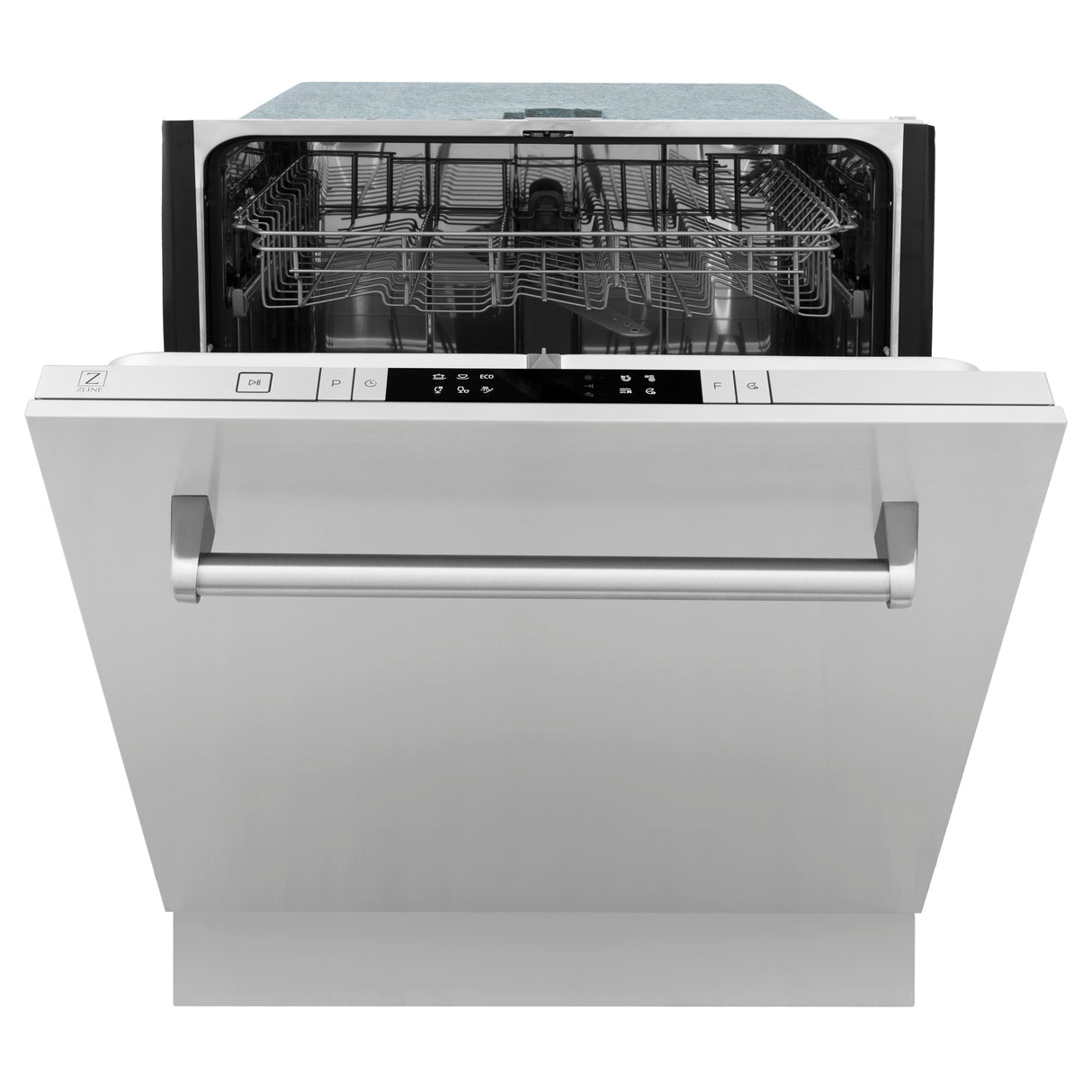 ZLINE 24" Stainless Steel Top Control Built-In Dishwasher with Stainless Steel Tub and Traditional Style Handle, 52dBa (DW-304-H-24)