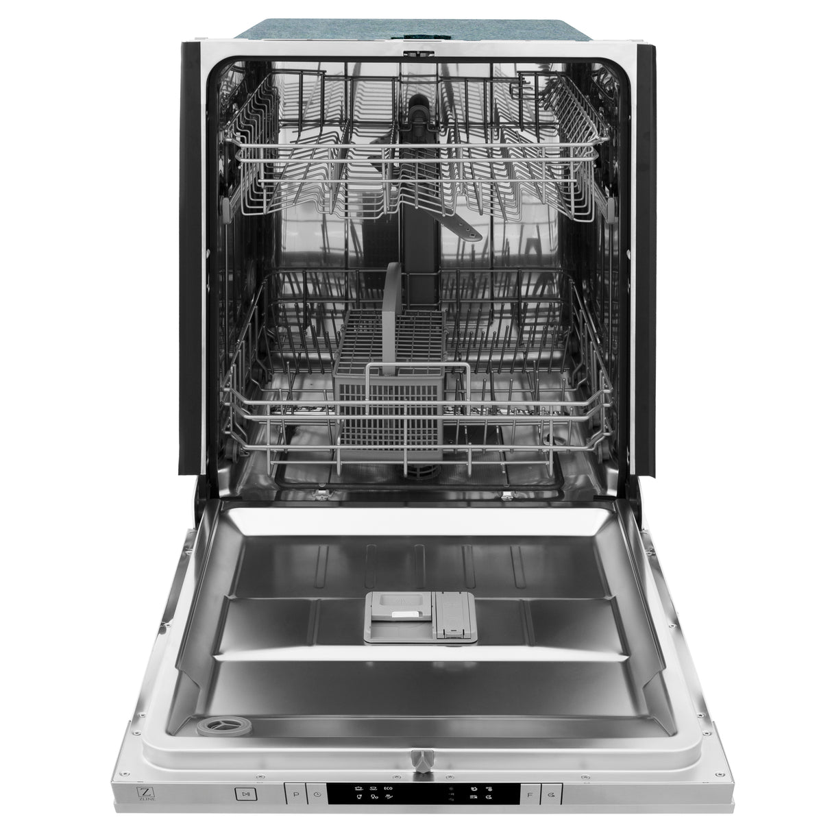 ZLINE 24" Stainless Steel Top Control Built-In Dishwasher with Stainless Steel Tub and Traditional Style Handle, 52dBa (DW-304-H-24)