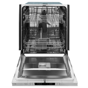 ZLINE 24" Stainless Steel Top Control Built-In Dishwasher with Stainless Steel Tub and Traditional Style Handle, 52dBa (DW-304-H-24)