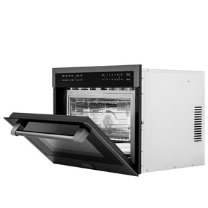 ZLINE 24" 1.6 cu ft. Built-in Convection Microwave Oven in Black Stainless Steel with Speed and Sensor Cooking (MWO-24-BS)