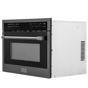 ZLINE 24" 1.6 cu ft. Built-in Convection Microwave Oven in Black Stainless Steel with Speed and Sensor Cooking (MWO-24-BS)