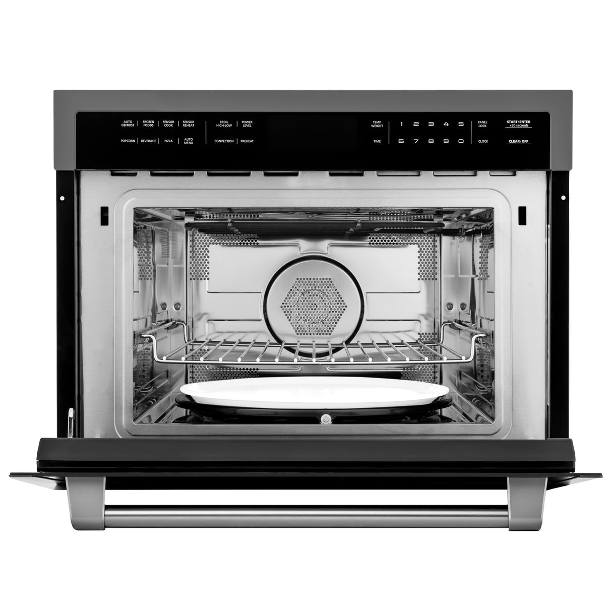 ZLINE 24" 1.6 cu ft. Built-in Convection Microwave Oven in Black Stainless Steel with Speed and Sensor Cooking (MWO-24-BS)