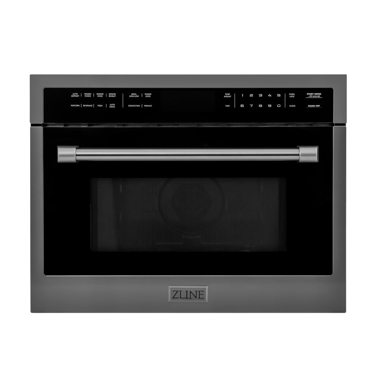 ZLINE 24" 1.6 cu ft. Built-in Convection Microwave Oven in Black Stainless Steel with Speed and Sensor Cooking (MWO-24-BS)