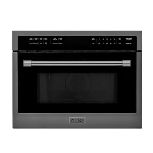 ZLINE 24" 1.6 cu ft. Built-in Convection Microwave Oven in Black Stainless Steel with Speed and Sensor Cooking (MWO-24-BS)