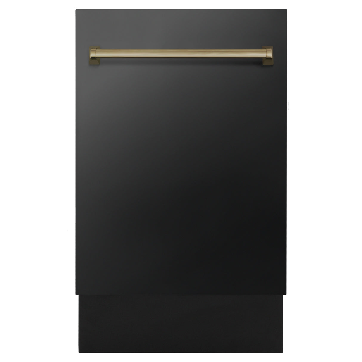 ZLINE Autograph Edition 18" Compact 3rd Rack Top Control Built-In Dishwasher in Black Stainless Steel with Champagne Bronze Handle, 51dBa (DWVZ-BS-18-CB)